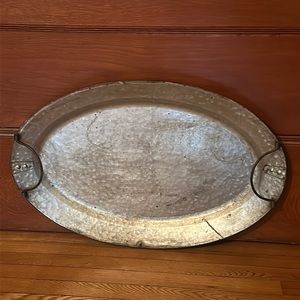Galvanized Metal Oval Tray